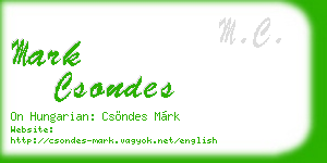 mark csondes business card