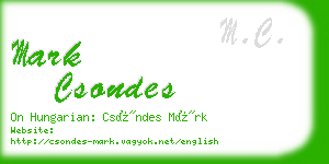 mark csondes business card